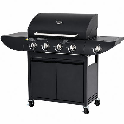 Grill Gazowy Ohio 4+1 Żeliwny Czarny