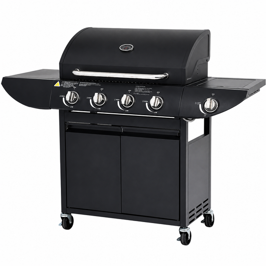 Grill Gazowy Ohio 4+1 Żeliwny Czarny