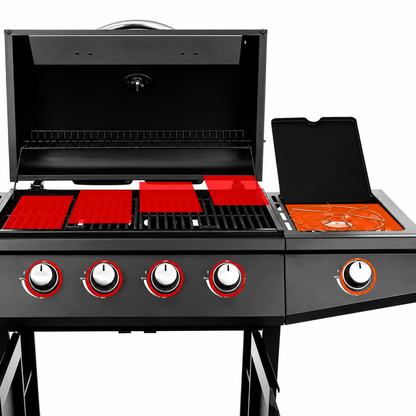 Grill Gazowy Ohio 4+1 Żeliwny Czarny